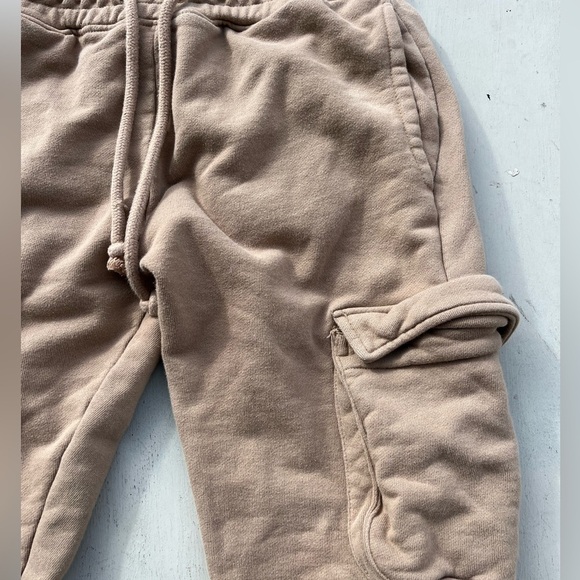 Men's YoungLA Joggers Beige Cargo Solid S City Street Gym Casual Athleisure - Picture 3 of 12